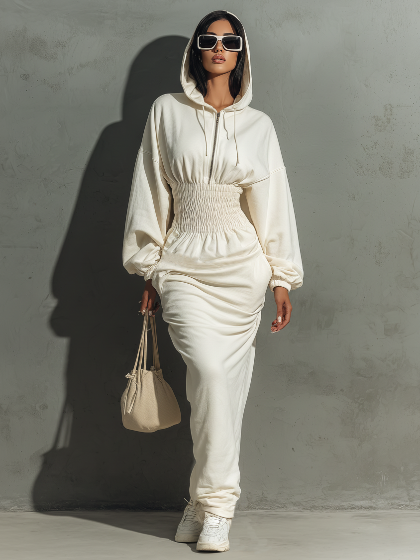 Kirsty | Hooded Sweatshirt Maxi Dress