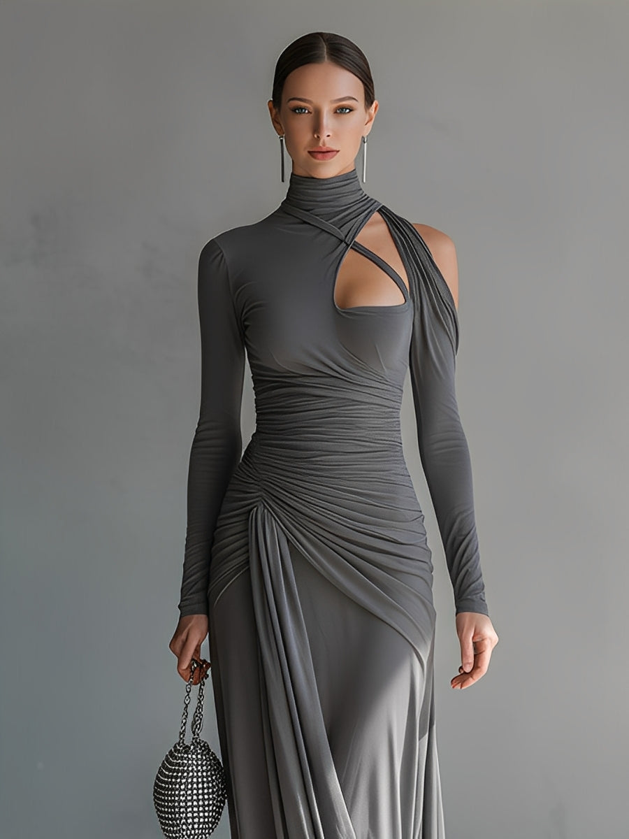 Elena | Ruched Cut-Out Maxi Dress