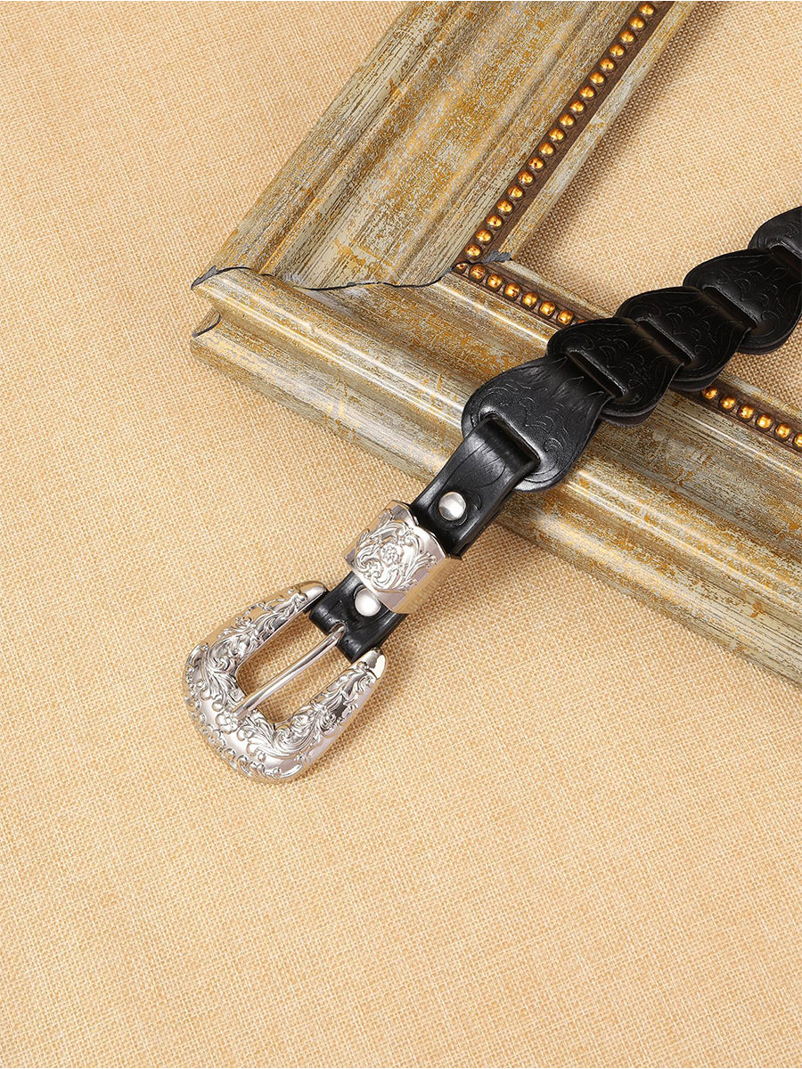 Rosalie | Western Floral Embossed Belt