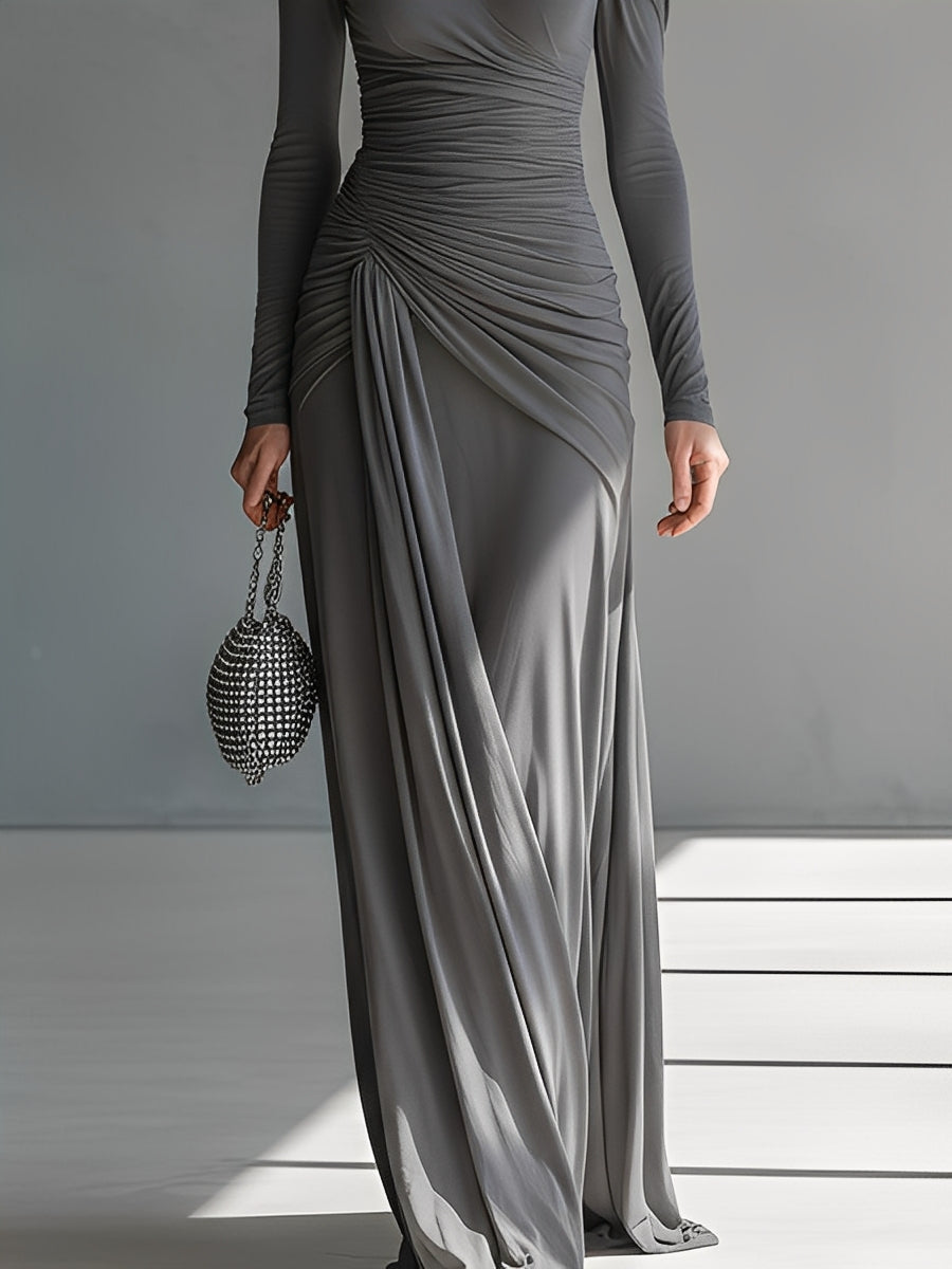 Elena | Ruched Cut-Out Maxi Dress