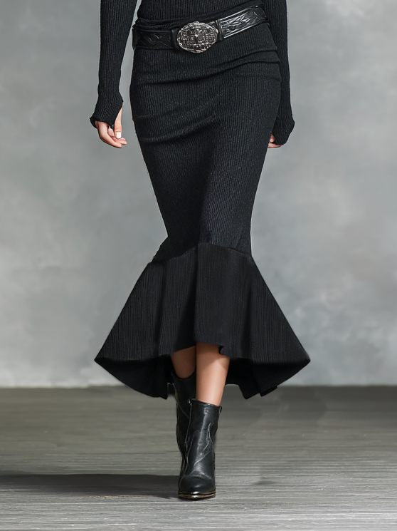 Adeline | Slim V-Neck Knit Maxi Dress
