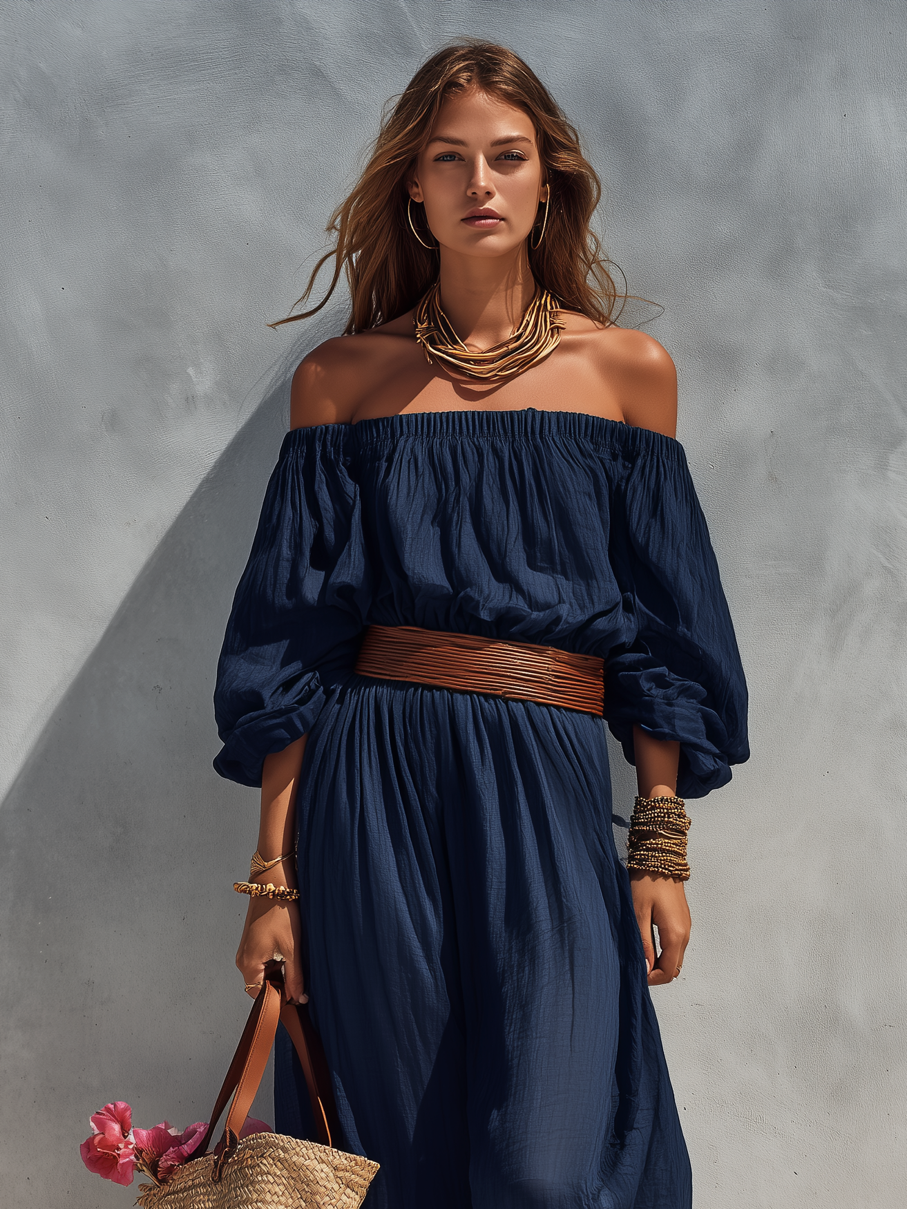Audrey | Dark Blue Strapless Maxi Dress