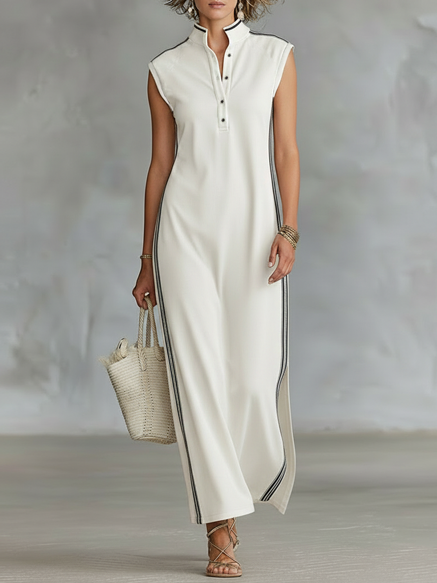 Maisie | Athletic Henley Maxi Dress
