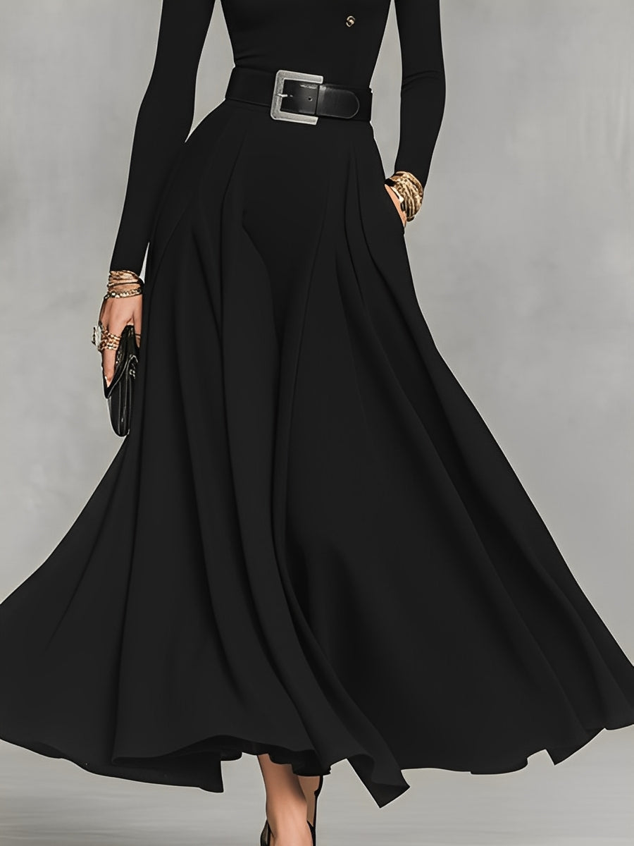 Nora | High-Neck Button Maxi Dress