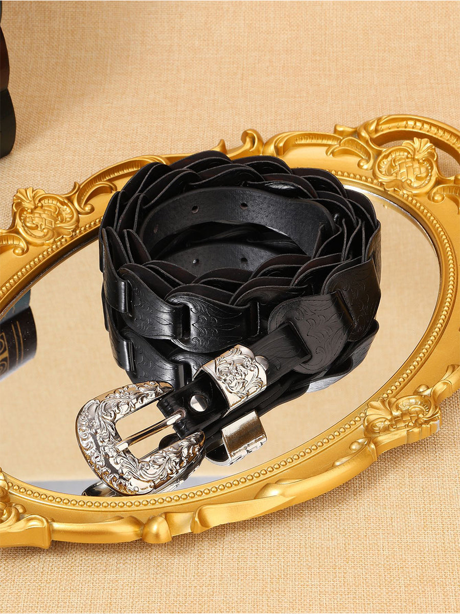 Rosalie | Western Floral Embossed Belt