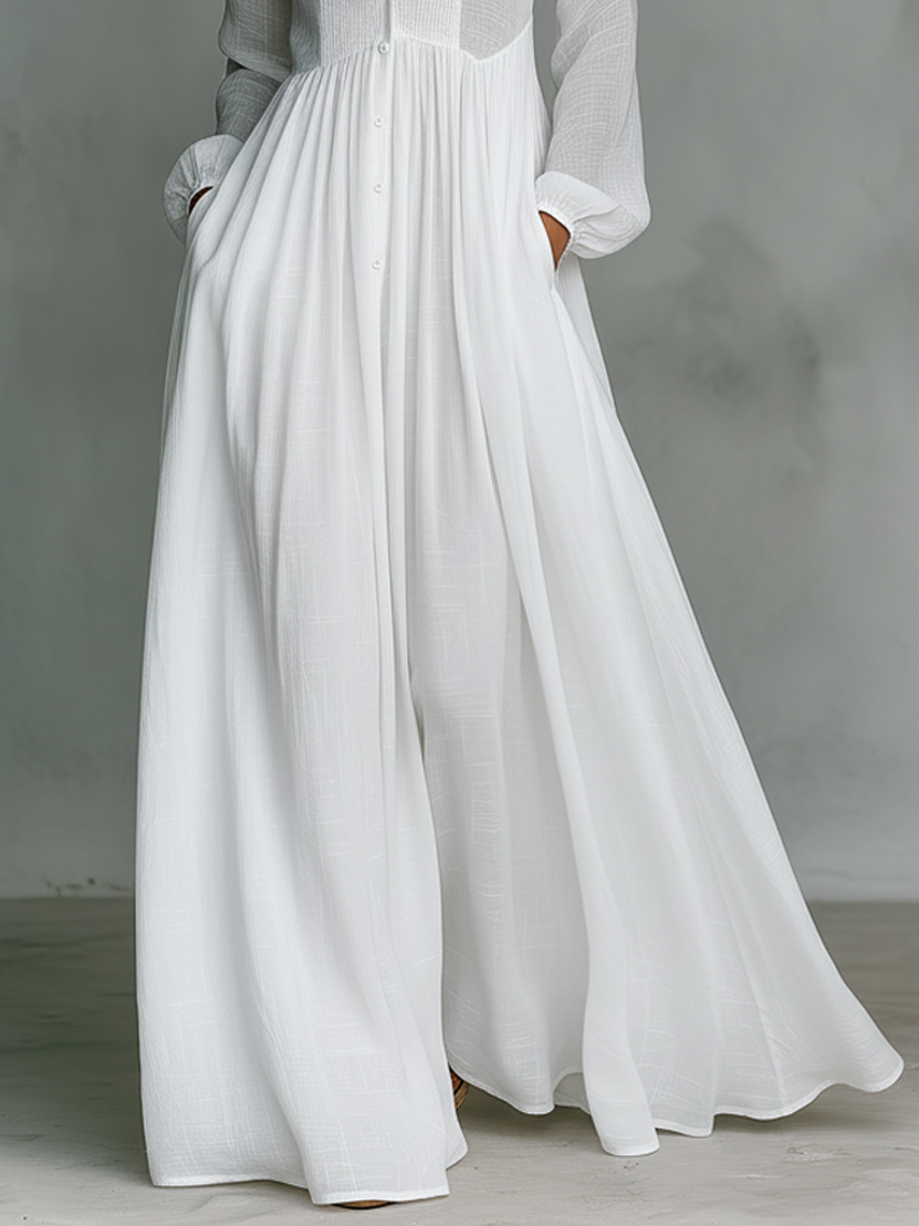 Mabel | Patchwork Stand-Collar Maxi Dress