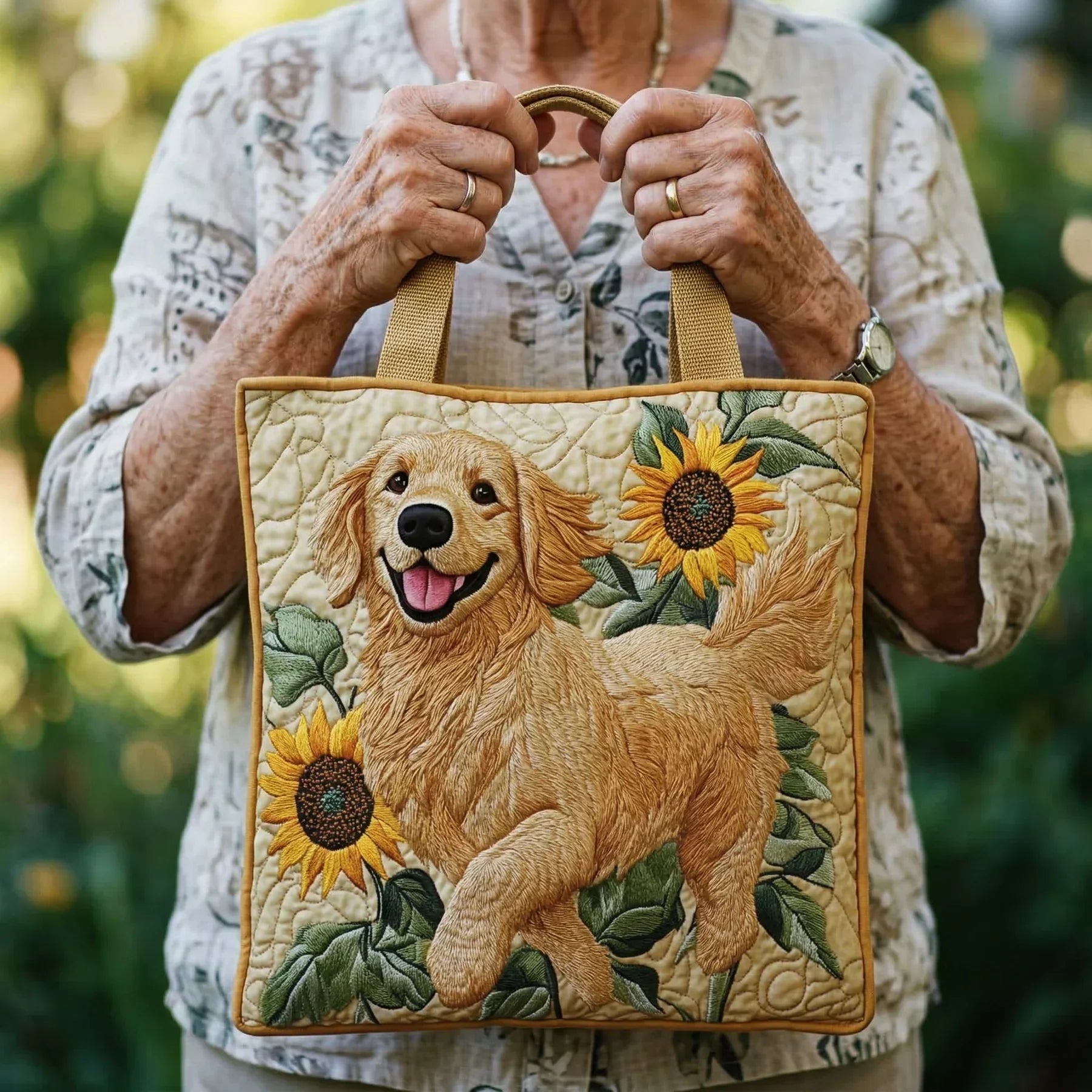Golden Retriever | Artisanal Quilted Tote
