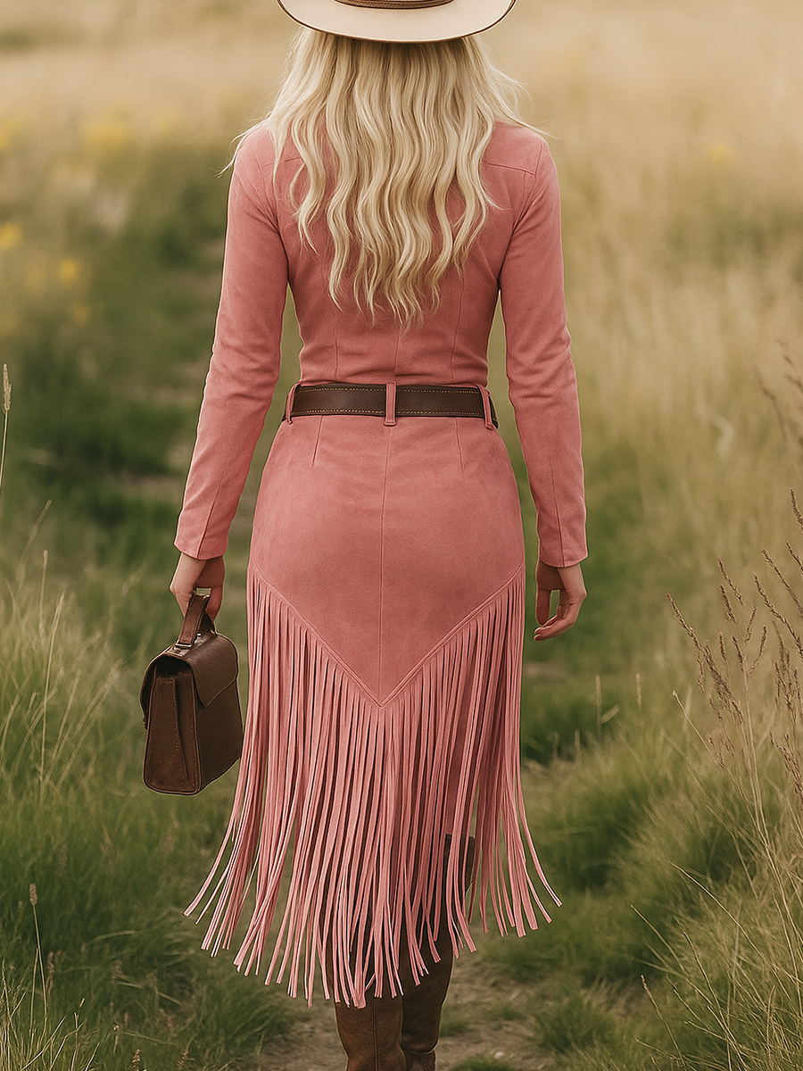 Cassidy | Western Tassel Midi Dress