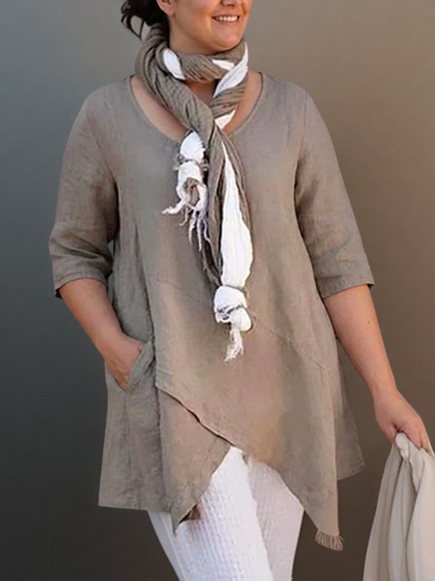 Maggie┃Casual A-Shape Wrap Tunic