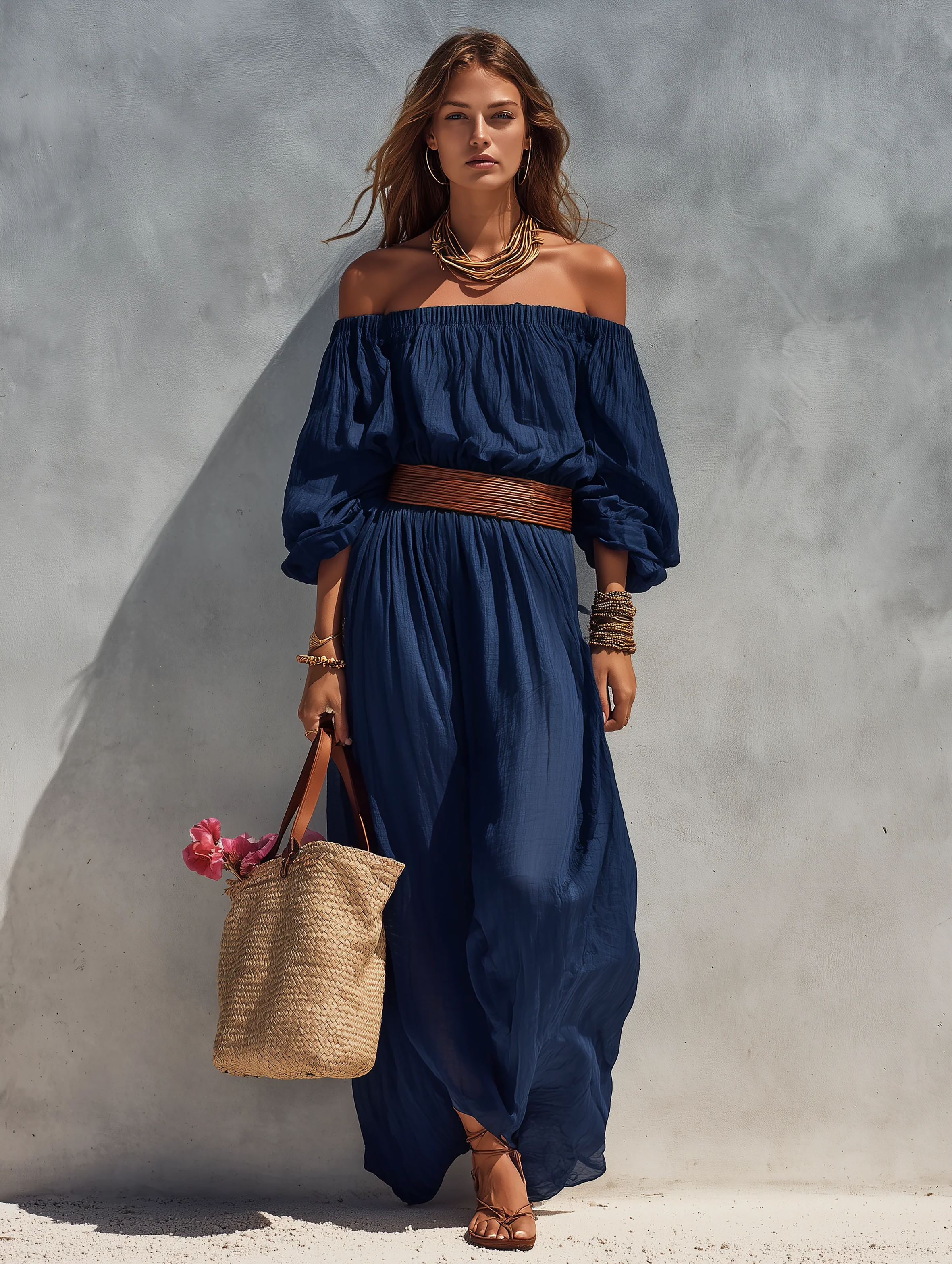Audrey | Dark Blue Strapless Maxi Dress
