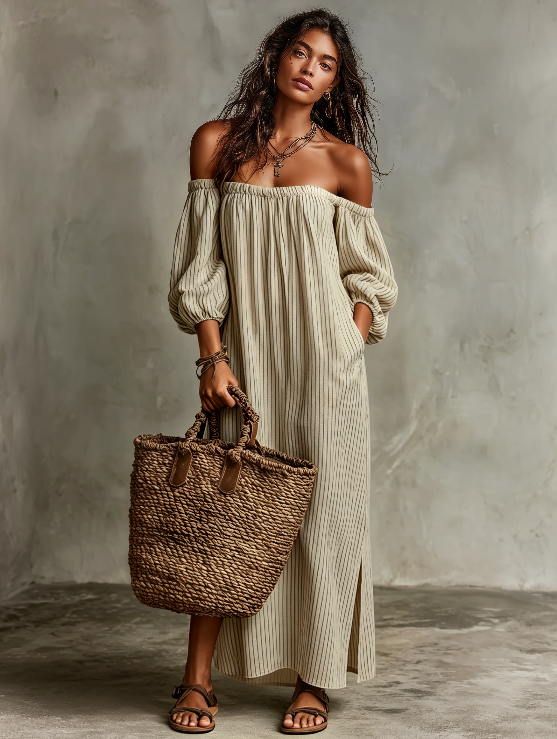Rhea | Off-Shoulder Vacation Maxi Dress