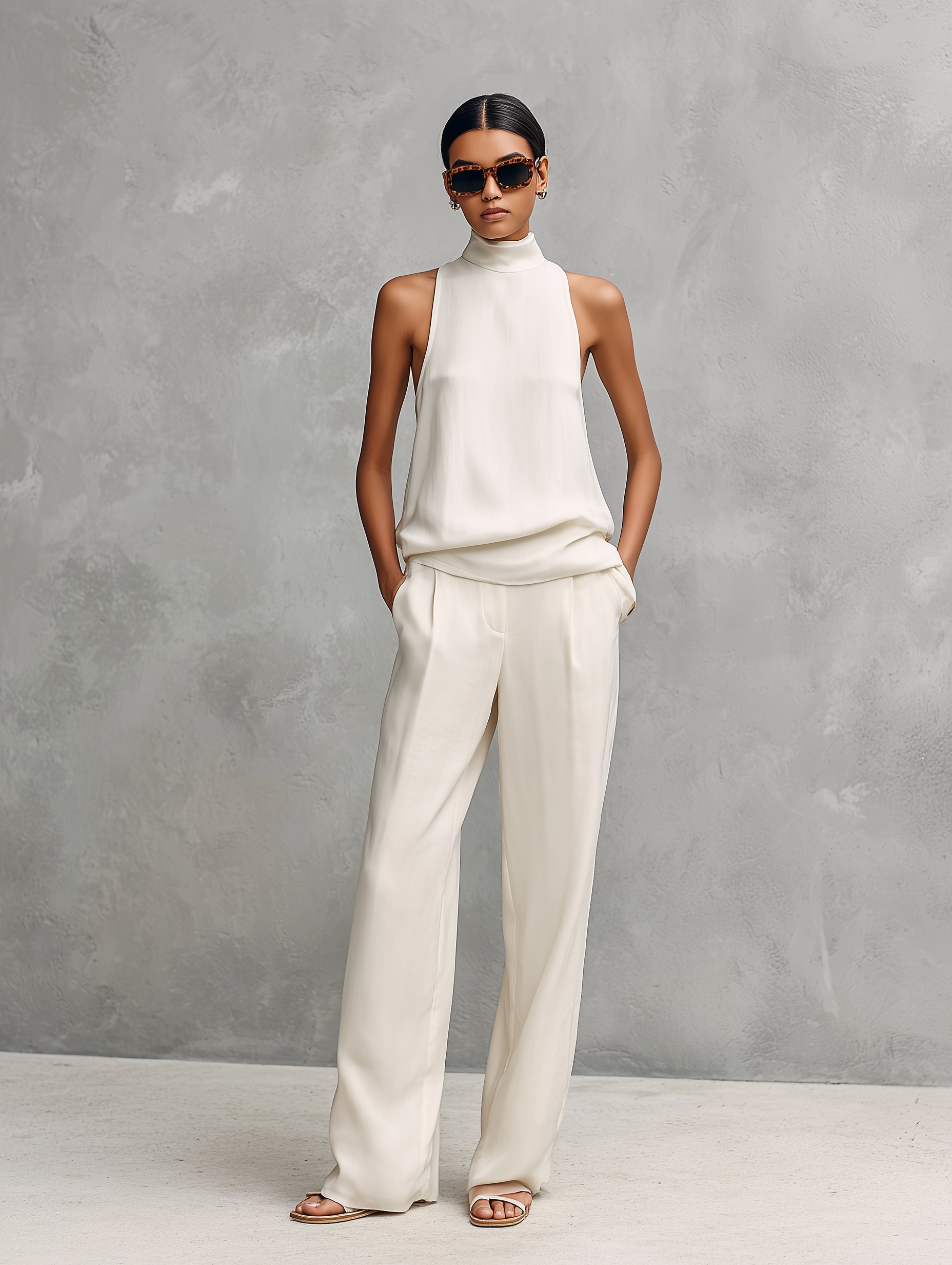 Monroe | Black Sleeveless Trouser Set