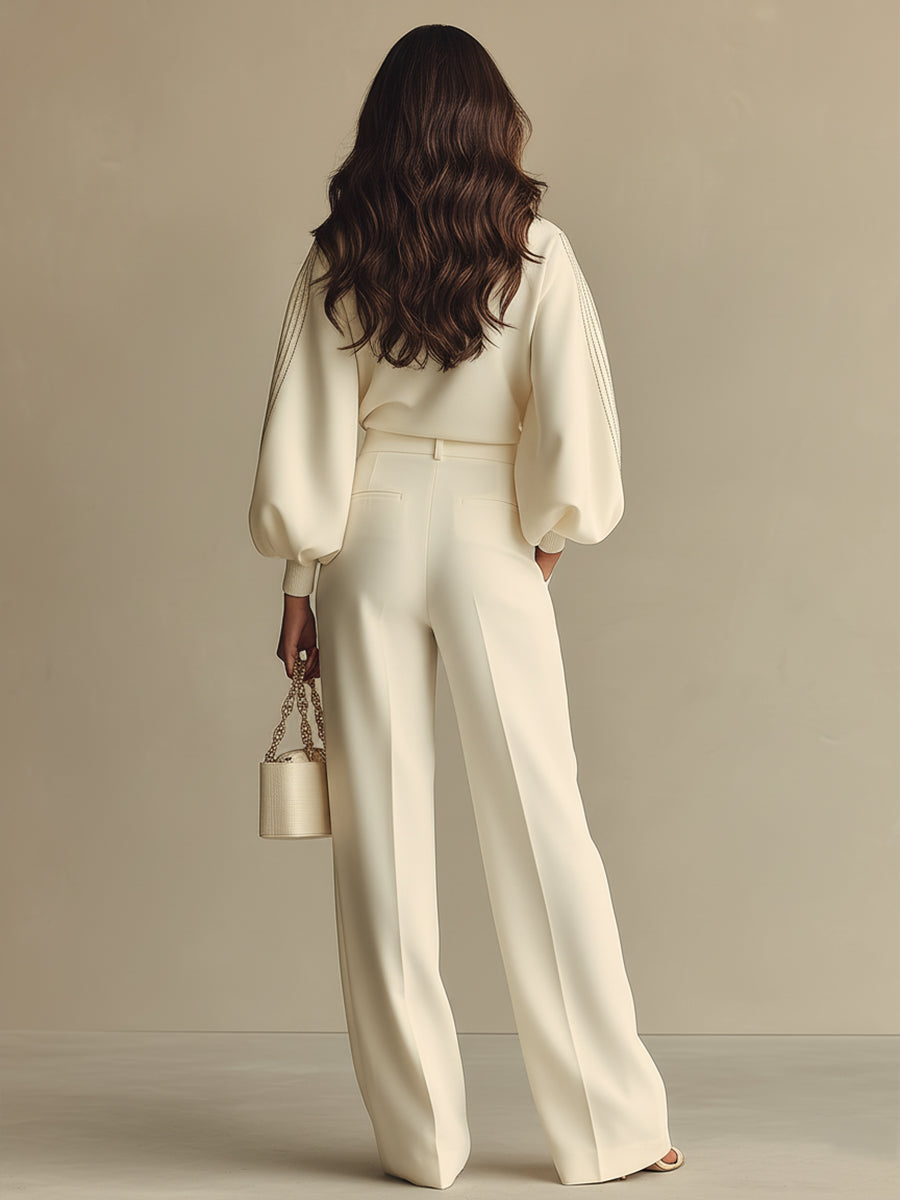 Ayla | Ivory Ribbed Two-Piece Set