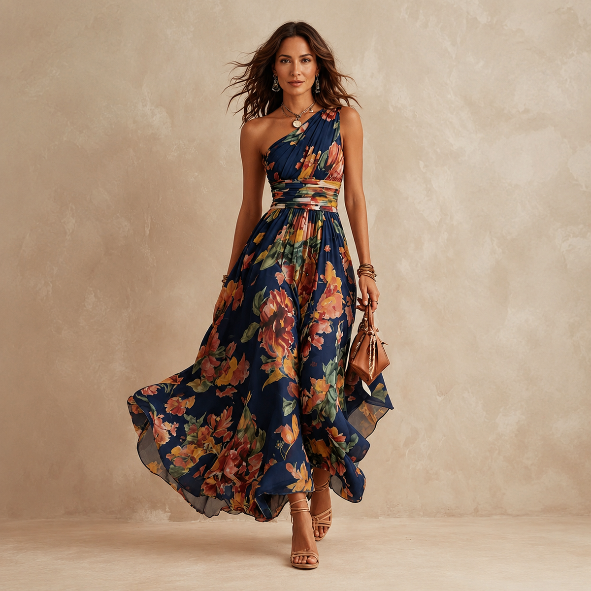 Liora™ One-Shoulder Chiffon Maxi Dress