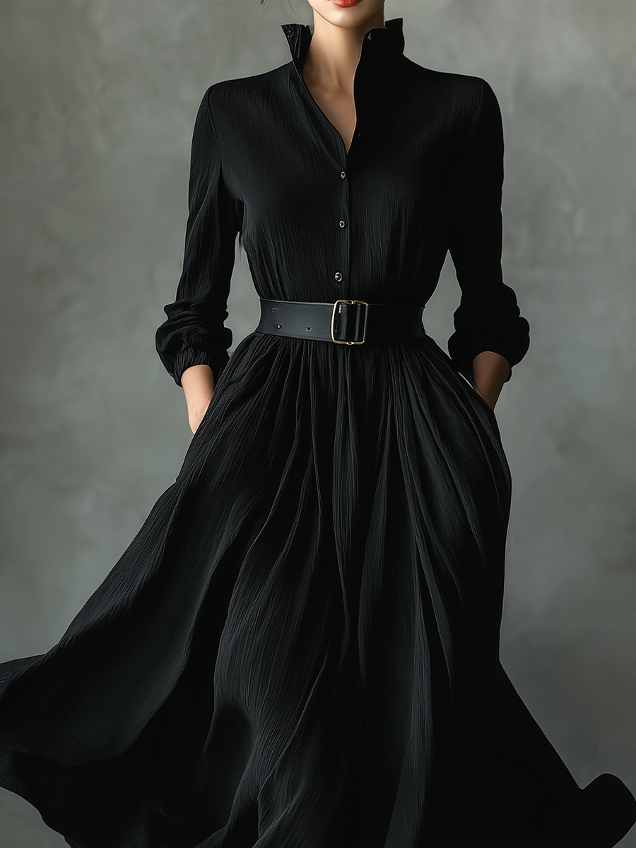 Elina | Textured Pleated Maxi Dress