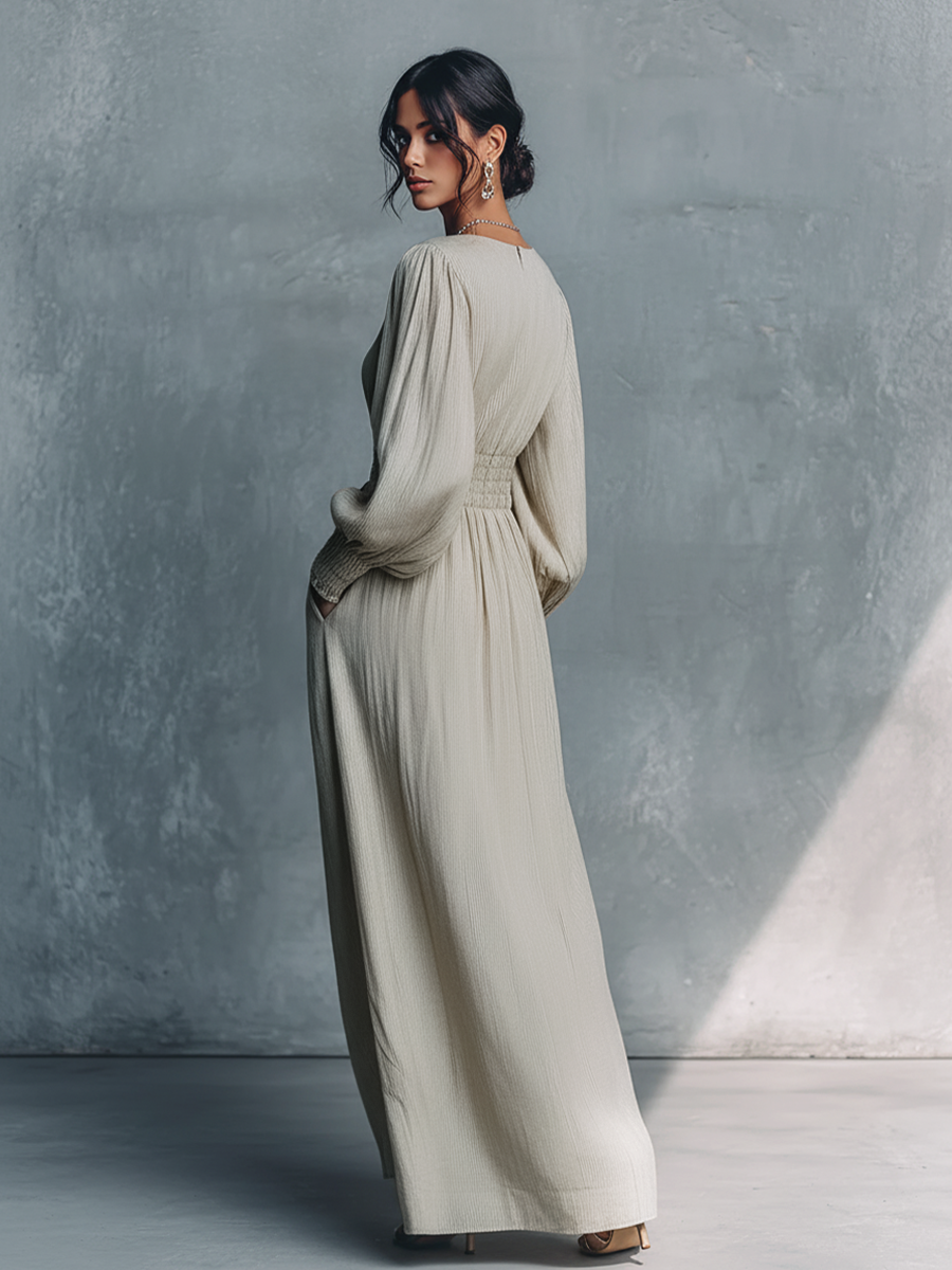 Ariella | Striped V-Neck Maxi Dress