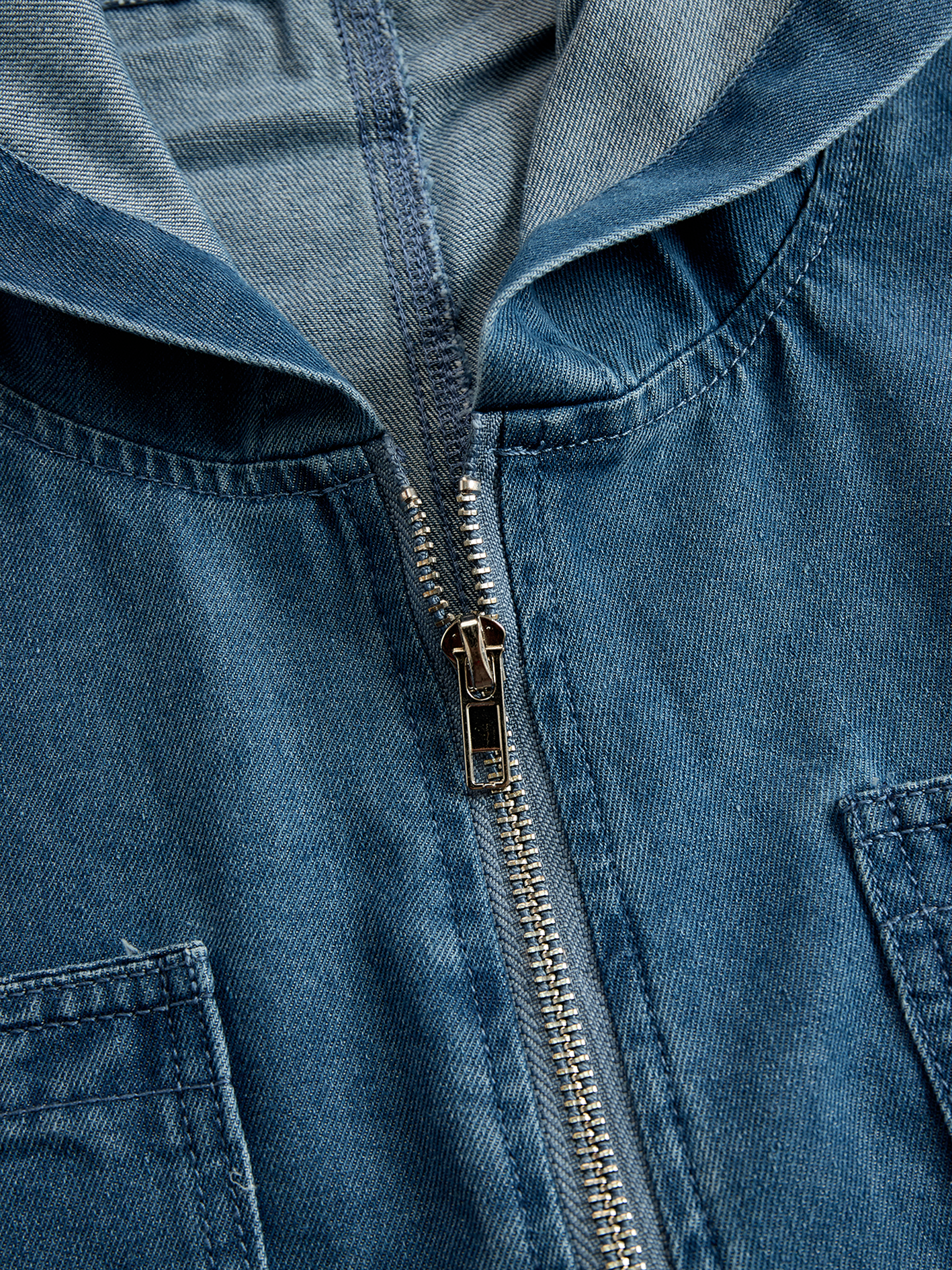 Indie | Hooded Denim Jumpsuit