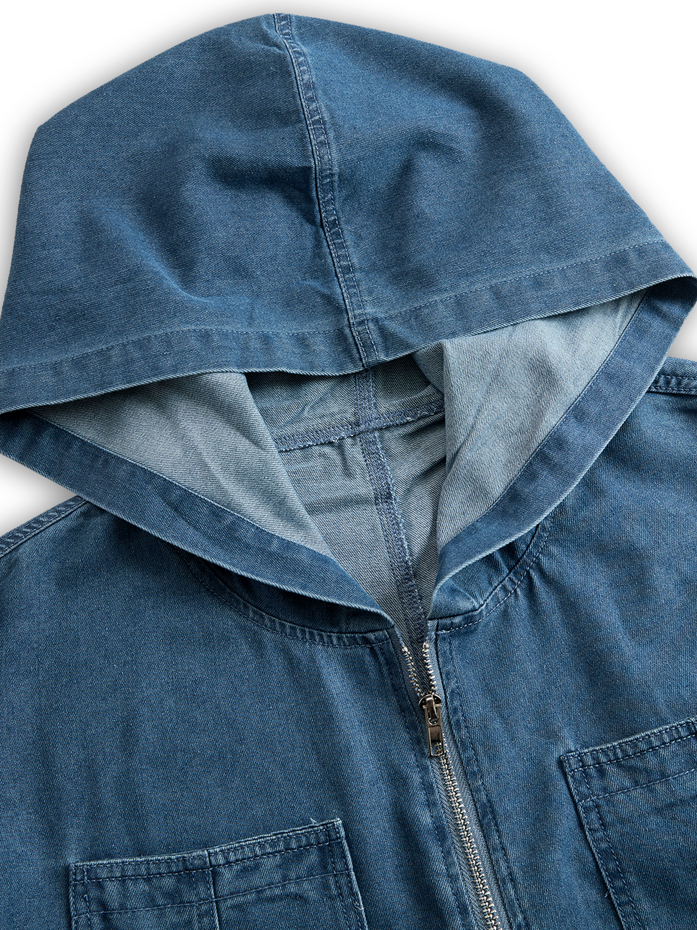 Indie | Hooded Denim Jumpsuit