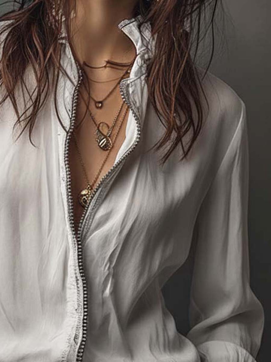 Elodie | White Flounce Cuff Blouse