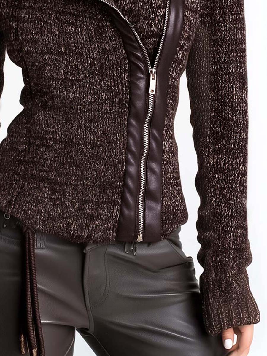 Mara | Asymmetric Ribbed Knit Jacket