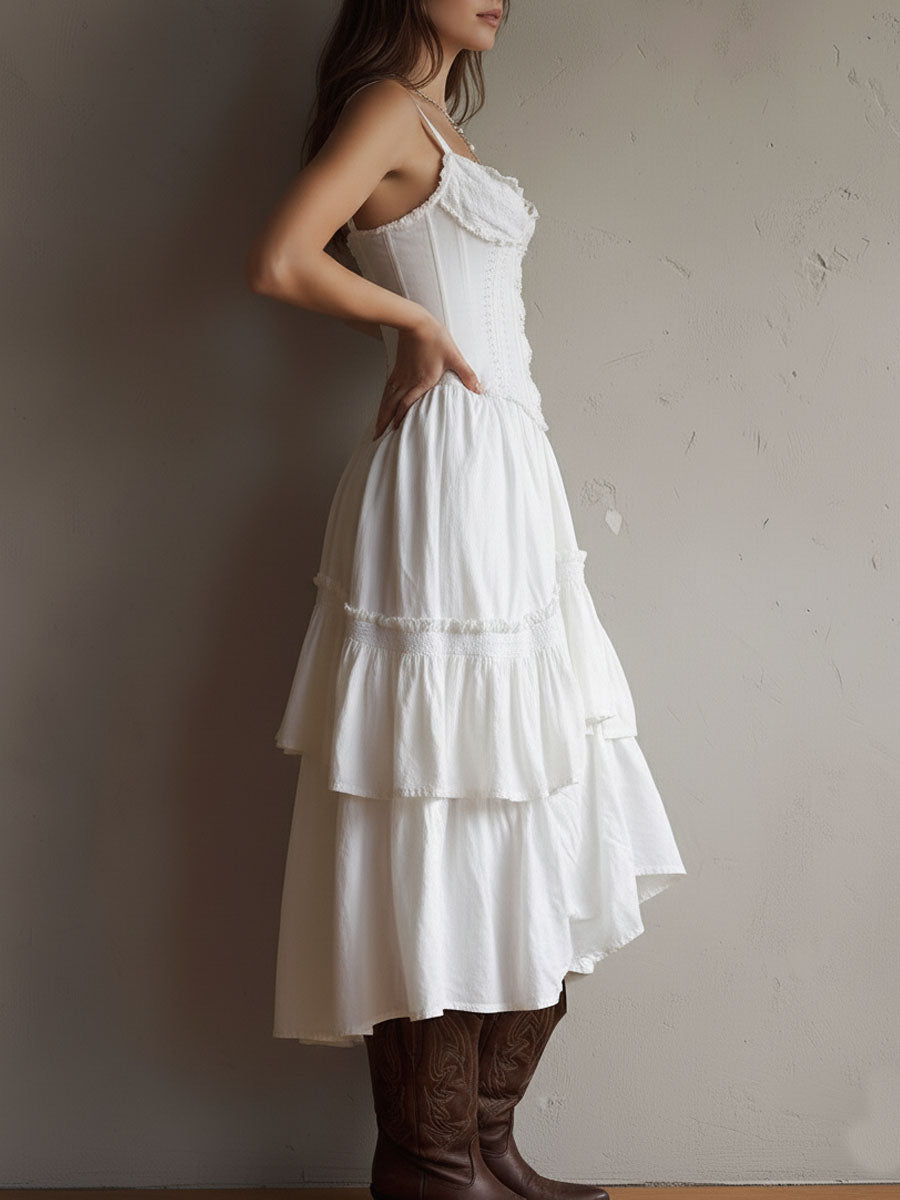 Reese | Boho Corset Midi Dress
