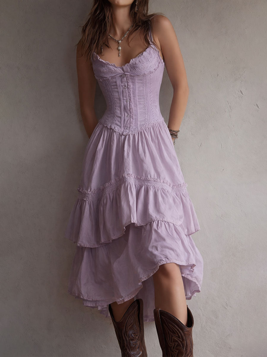 Reese | Boho Corset Midi Dress