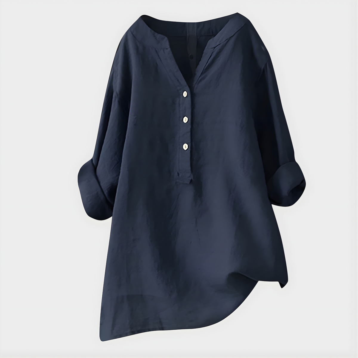 Veronique™ | Elegant Cotton-Linen V-Neck Blouse – product image 11
