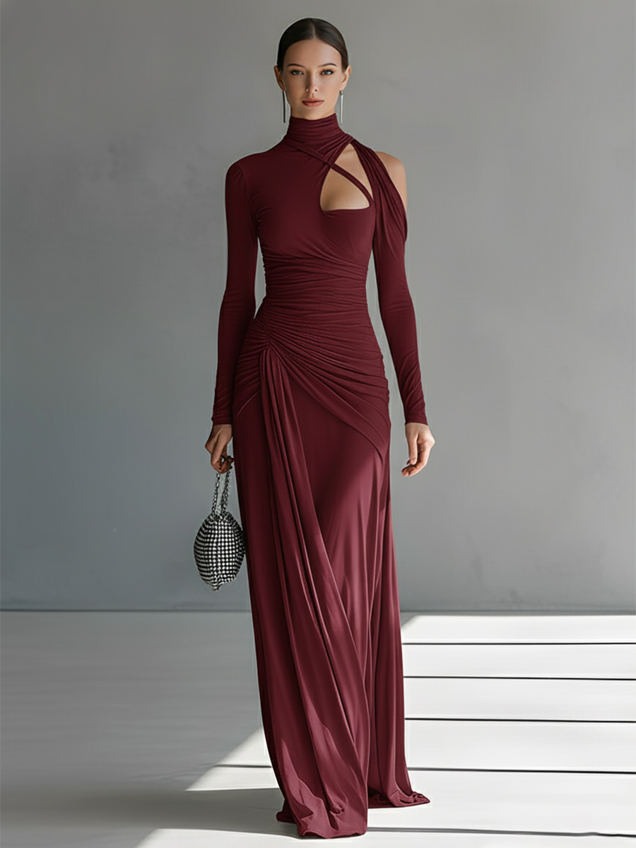 Elena | Ruched Cut-Out Maxi Dress