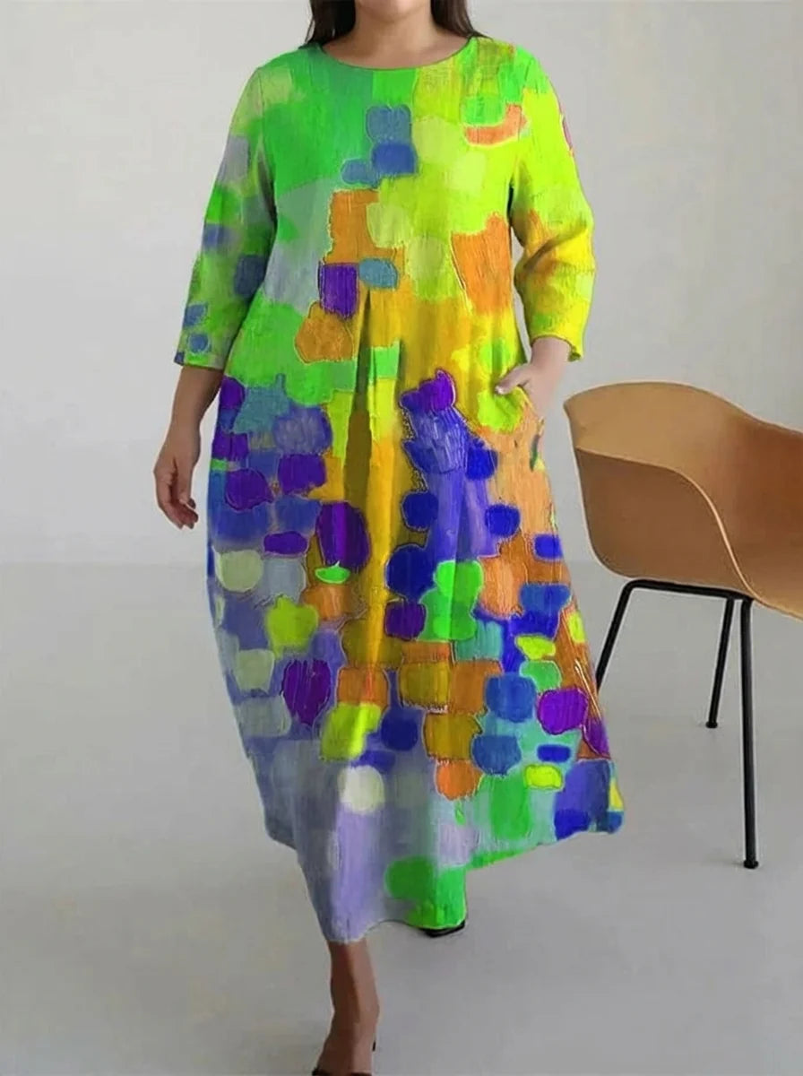 Scarlett | Casual Oil Art Flory Print Dress