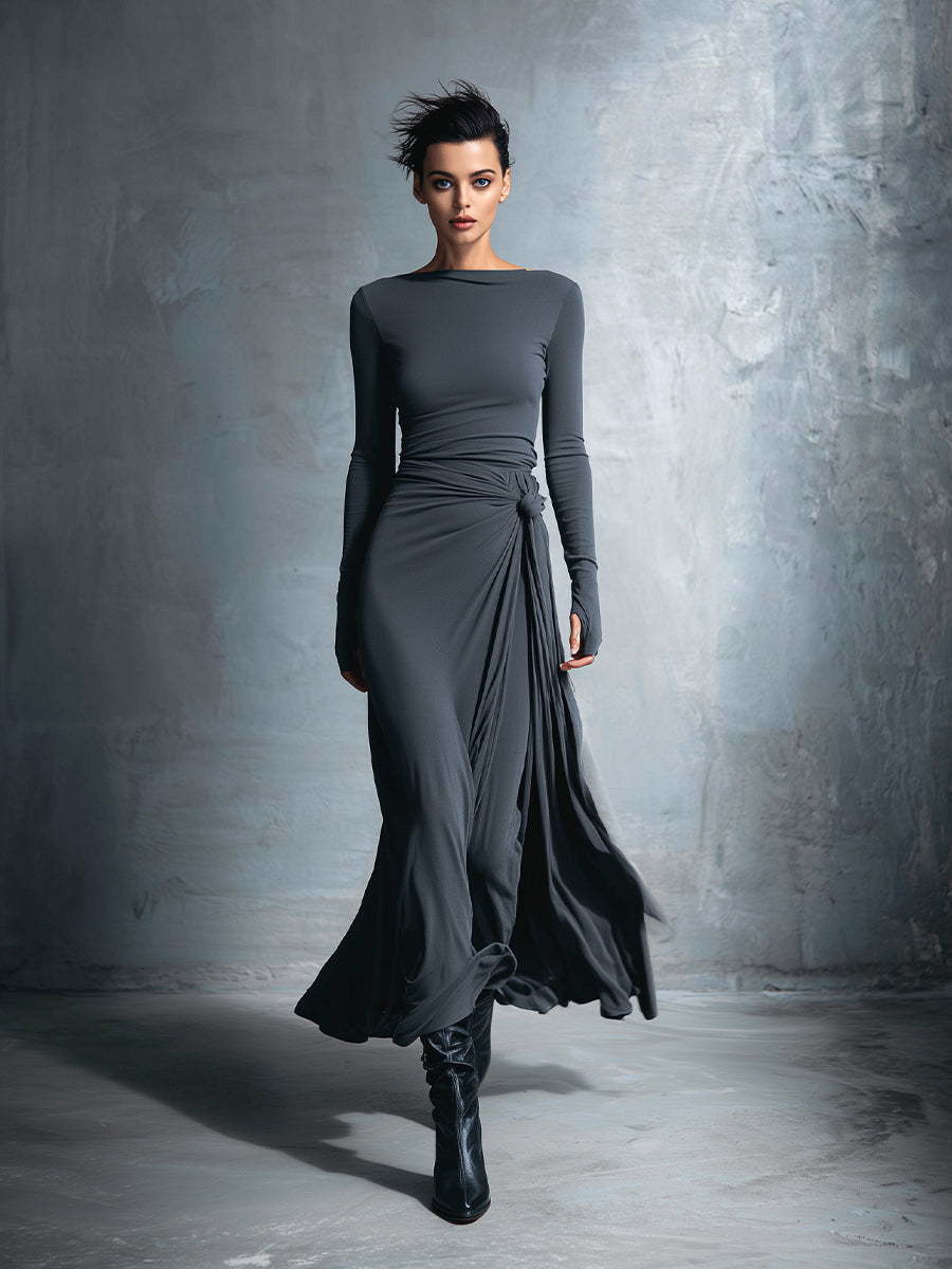 Clara | Knotted Wrap Maxi Dress