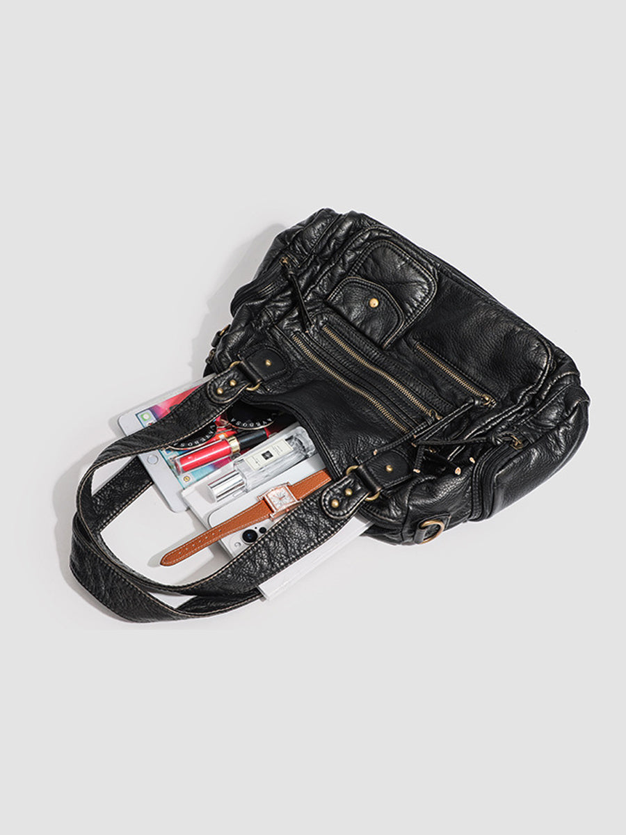 Rowan | Distressed Multi-Pocket Handbag
