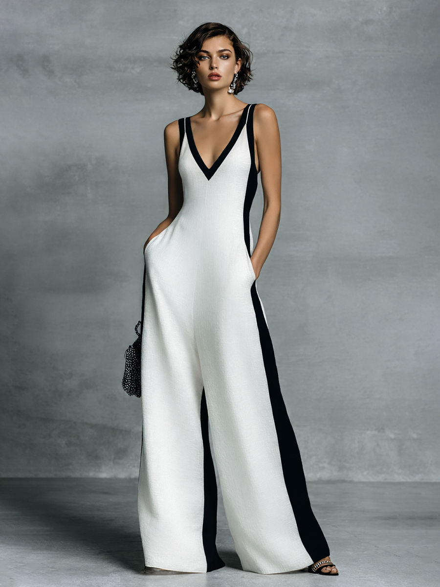 Nora | Colorblock Thin-Strap Jumpsuit