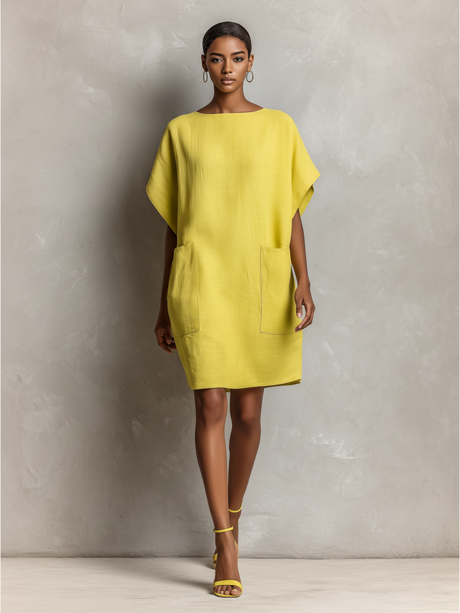 Elara | Lime Batwing Shift Dress