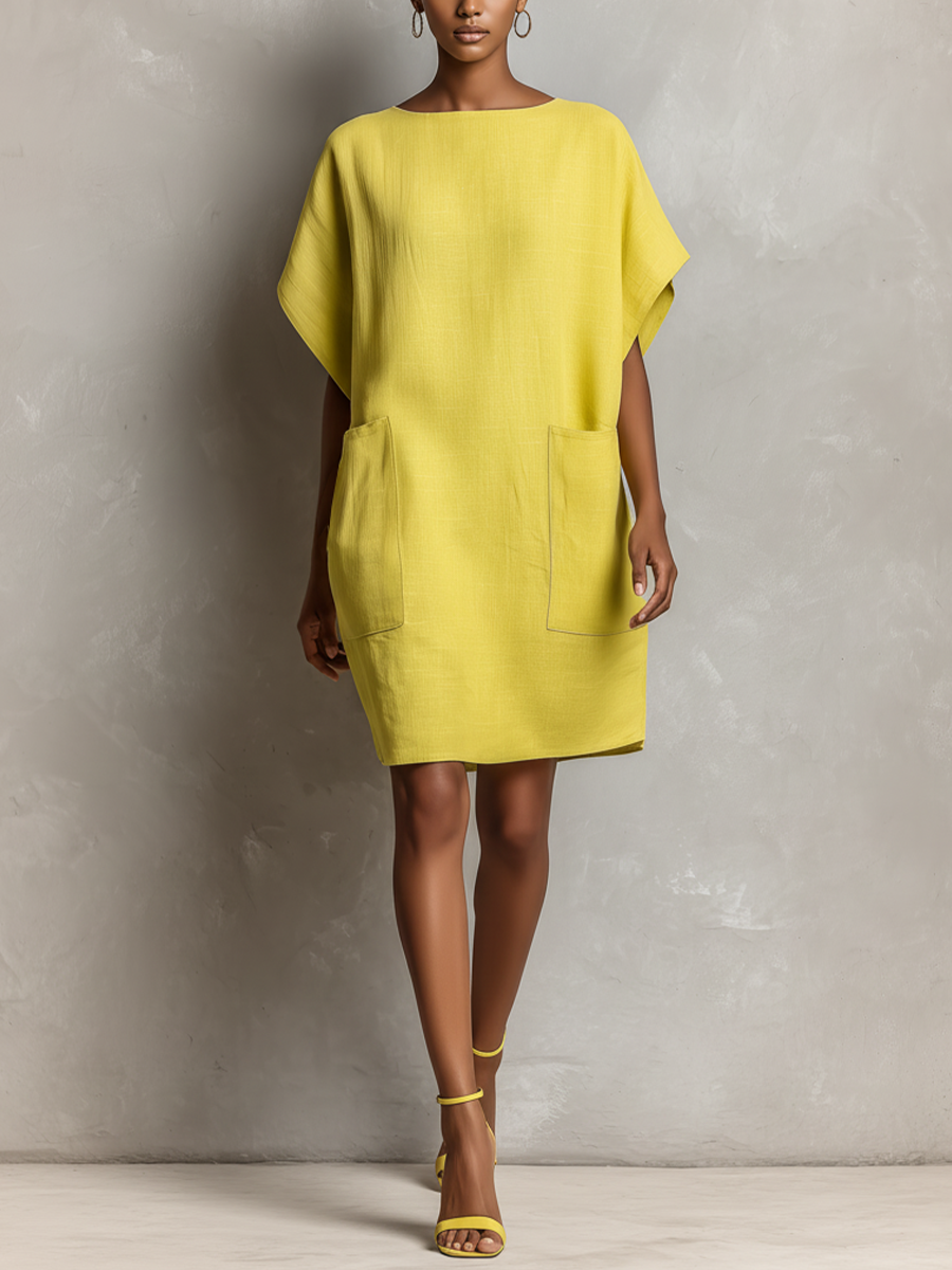 Elara | Lime Batwing Shift Dress