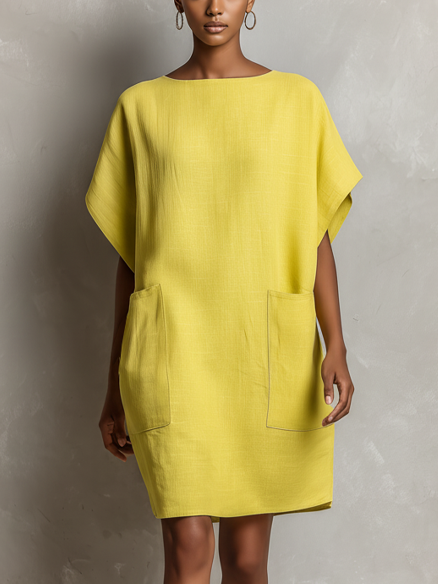 Elina | Lime Batwing Sleeve Shift Dress