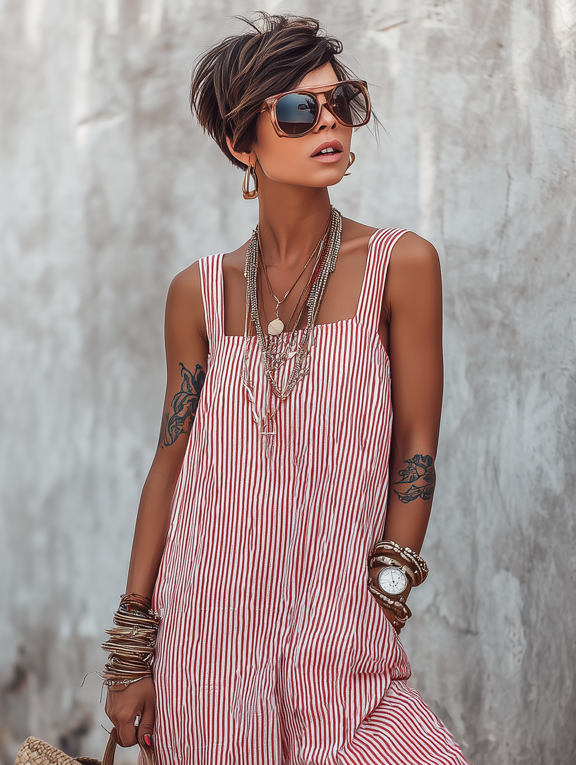Estelle | Striped Square-Neck Jumpsuit