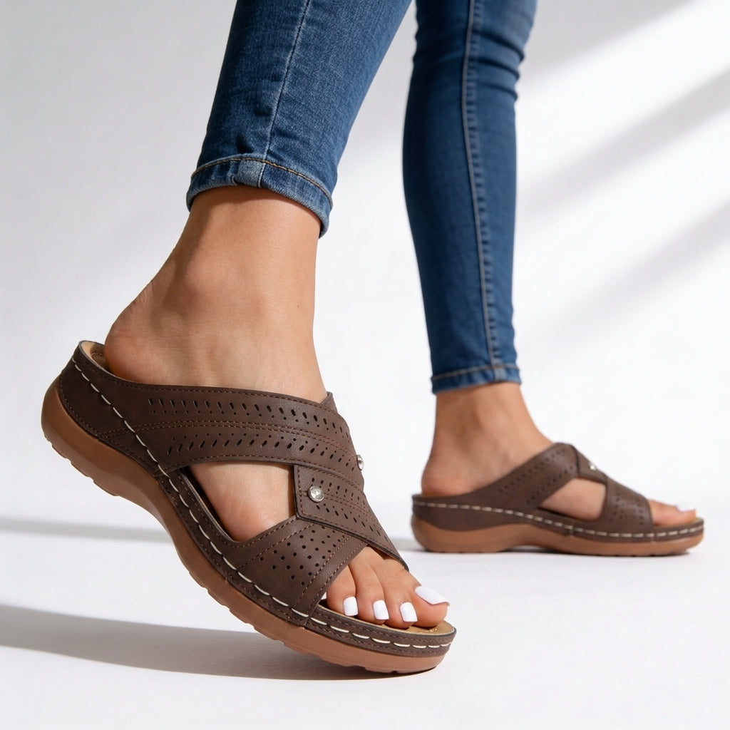 Ella | Crossover Wedge Sandals