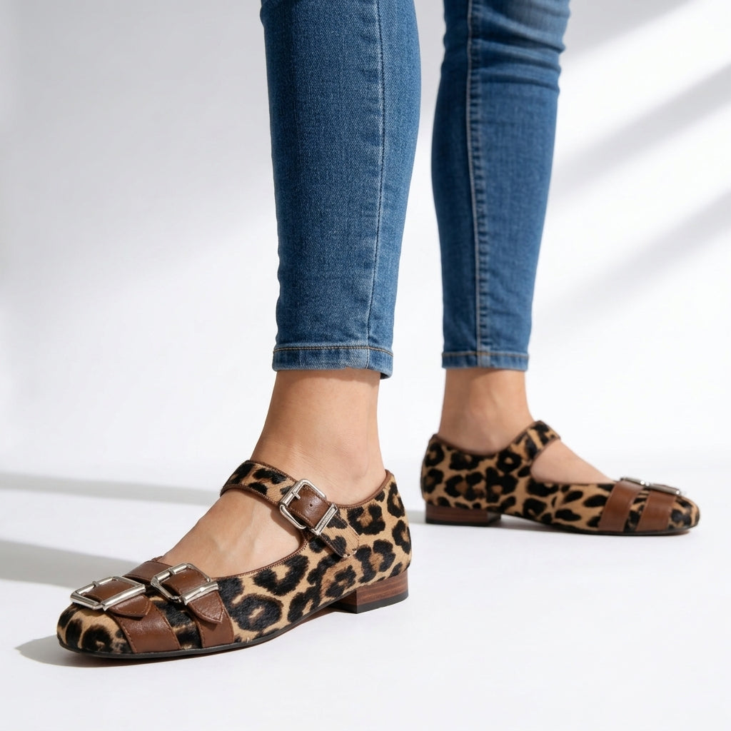 Amélie | Leopard Mary Jane Flats