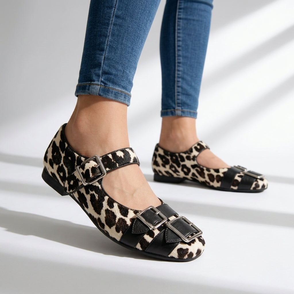 Amélie | Leopard Mary Jane Flats