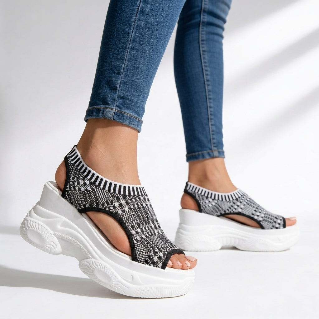 Isla | Knit Wedge Sandals