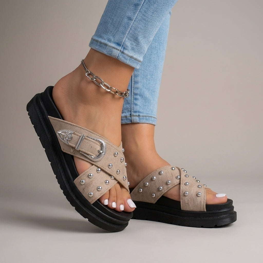 Juliette | Studded Slides