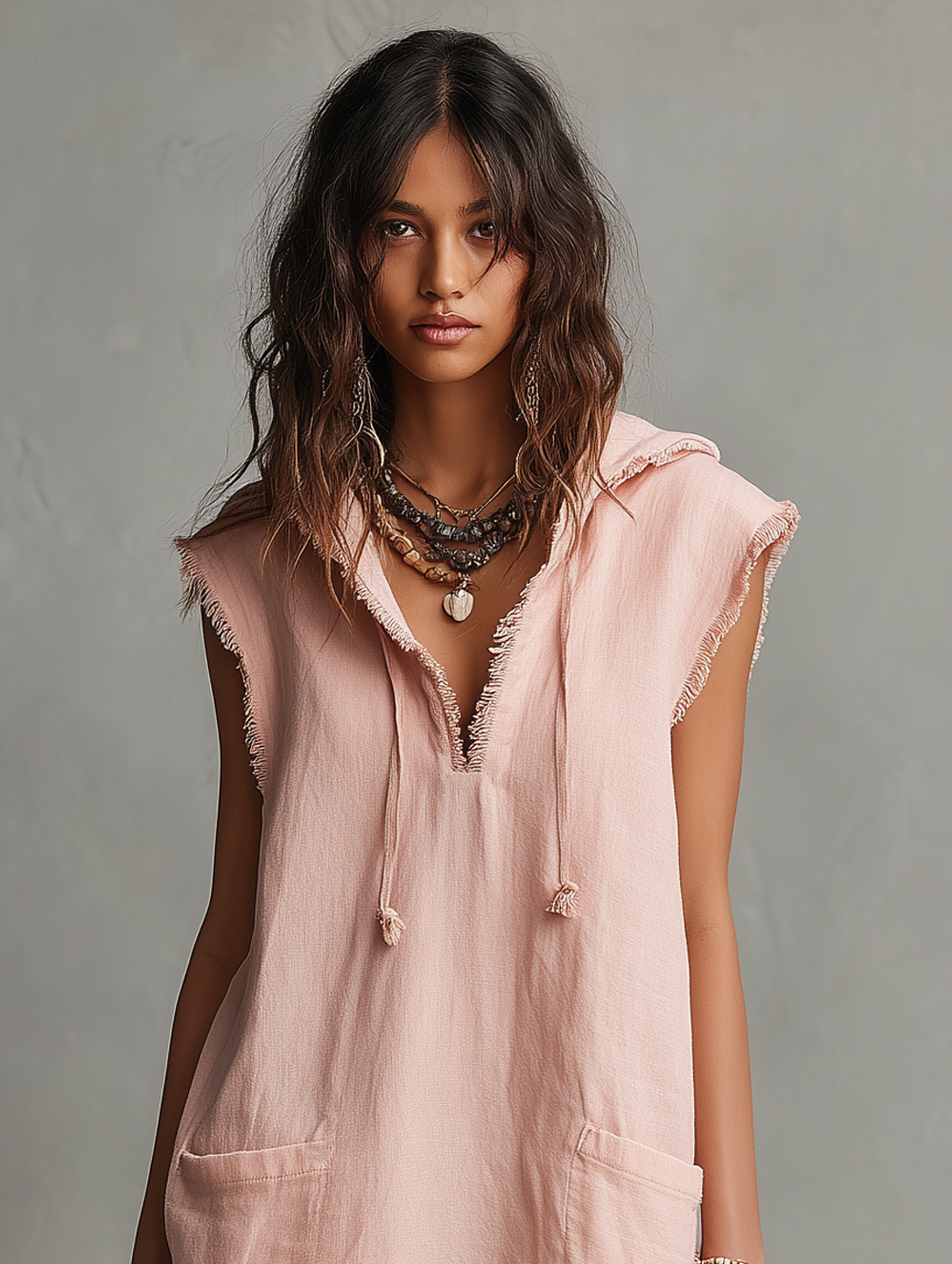 Miley | Hooded Linen Mini Dress