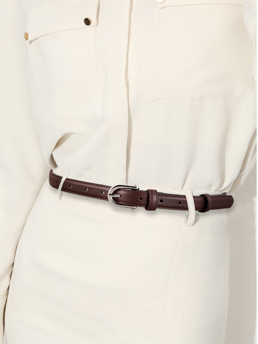Mara | Gold Buckle Faux Leather Belt