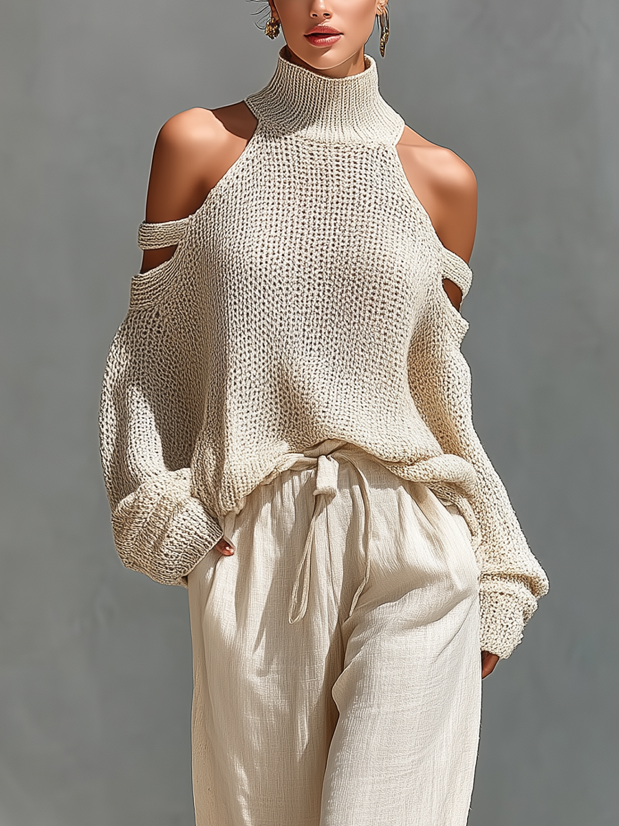 Nicole | Cold-Shoulder Wide-Leg Set