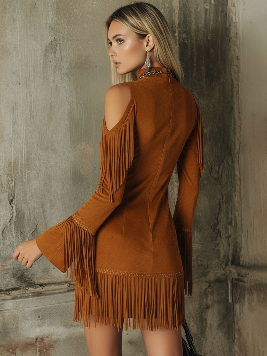 Freya | Fringed Faux Suede Mini Dress