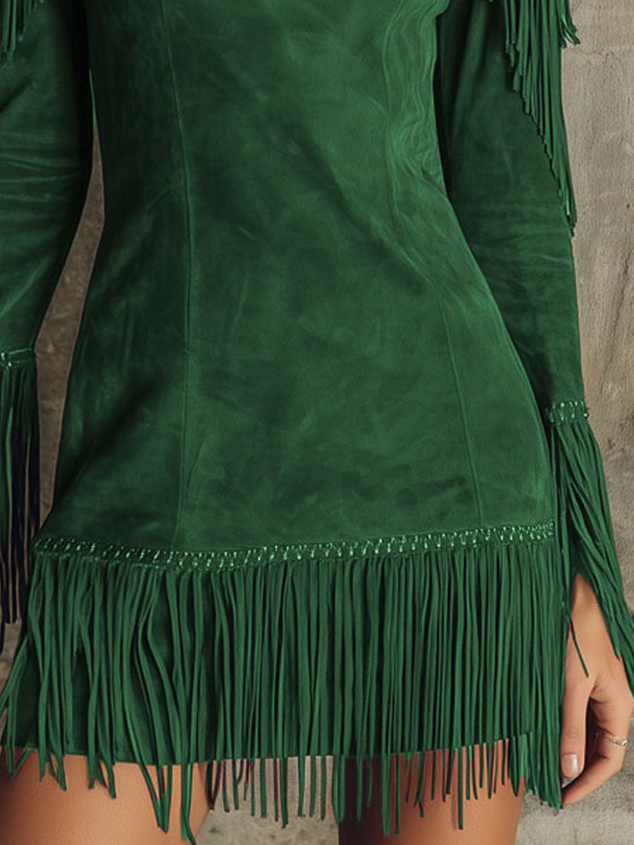 Freya | Fringed Faux Suede Mini Dress