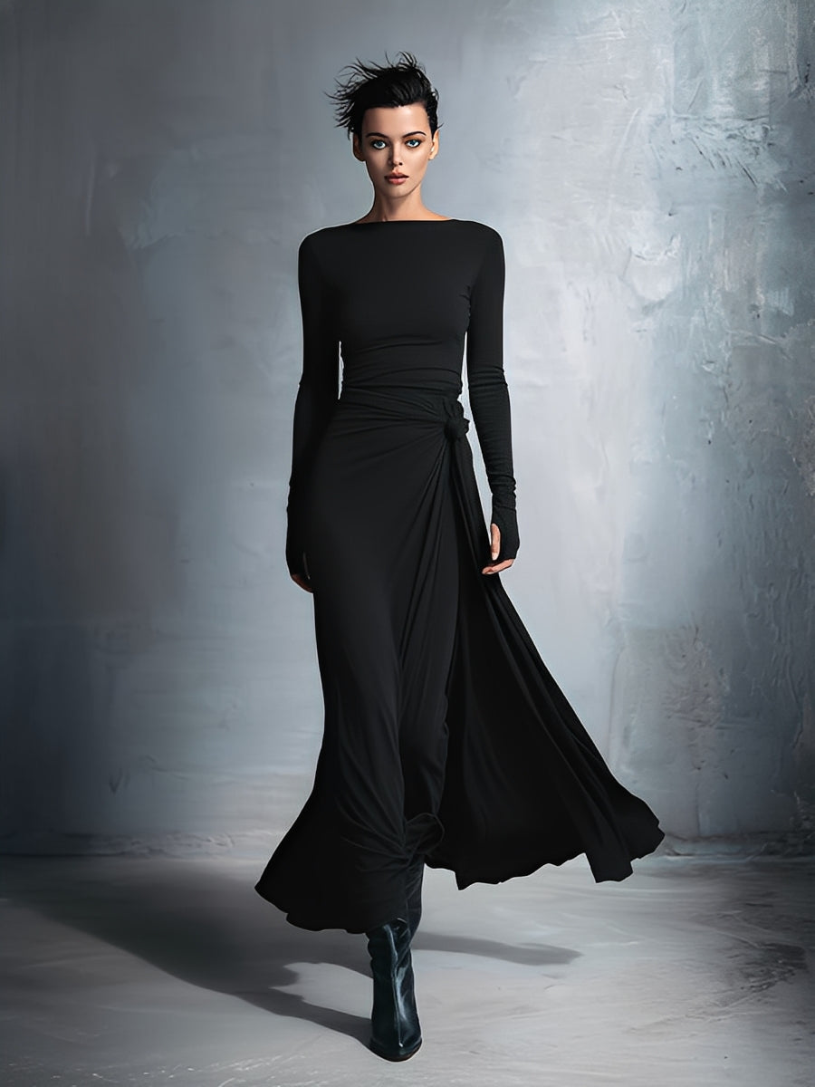 Clara | Knotted Wrap Maxi Dress
