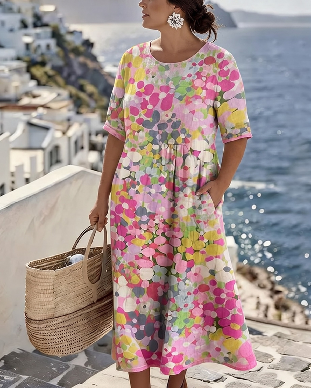 Ellie™ - Elegant Floral Summer Midi Dress