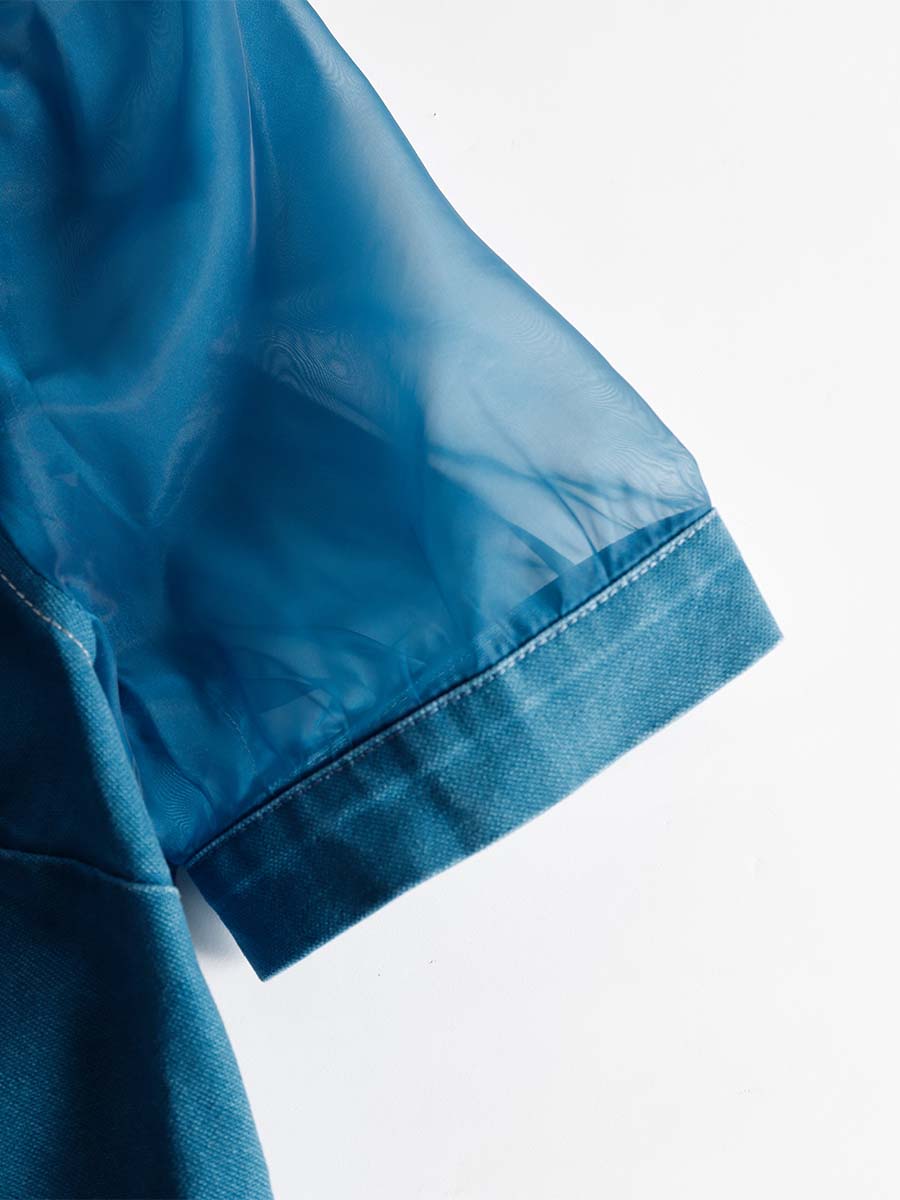 Bonnie | Denim Organza Maxi Dress