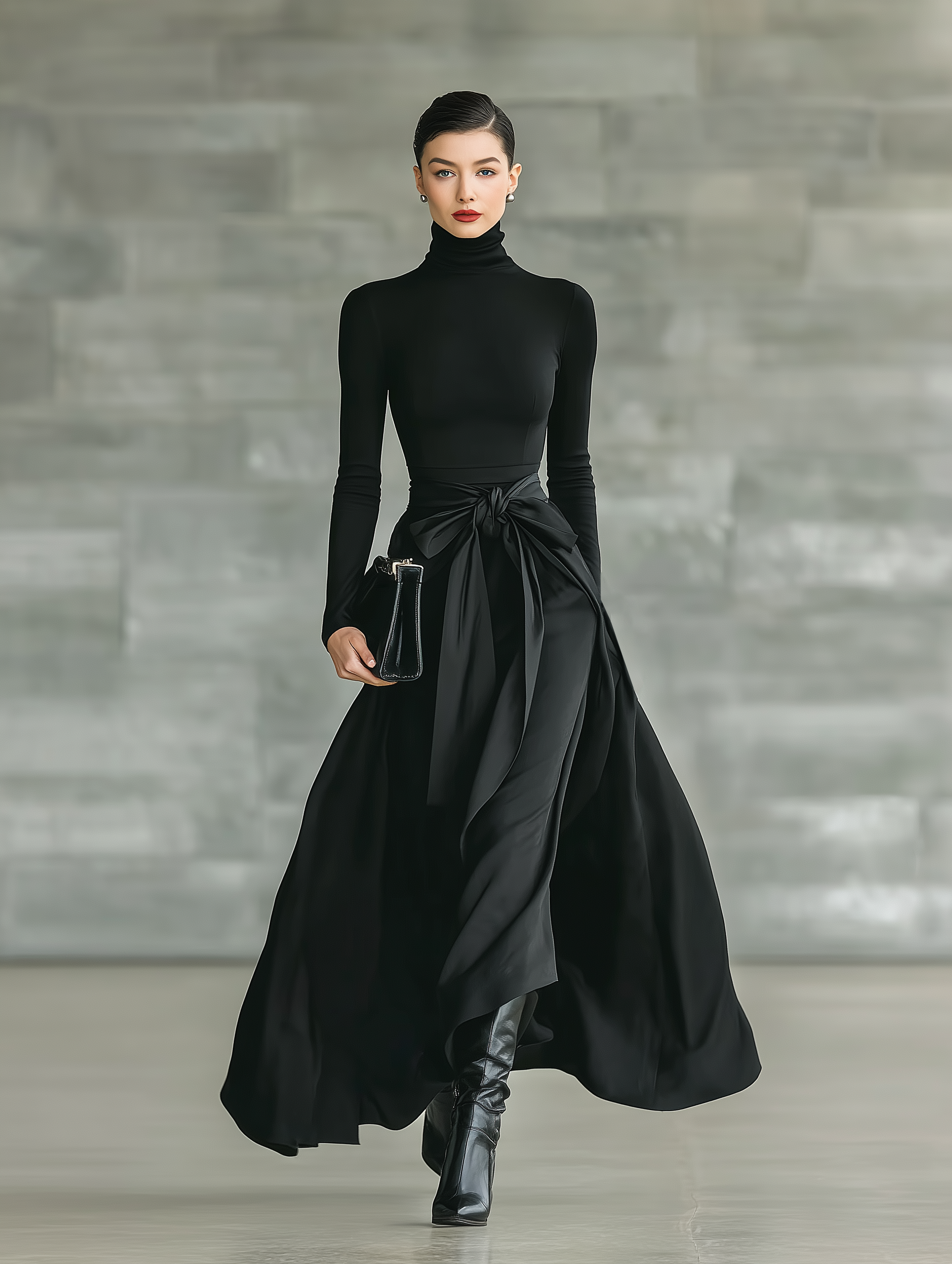Daphne | High-Neck Flared Maxi Dress